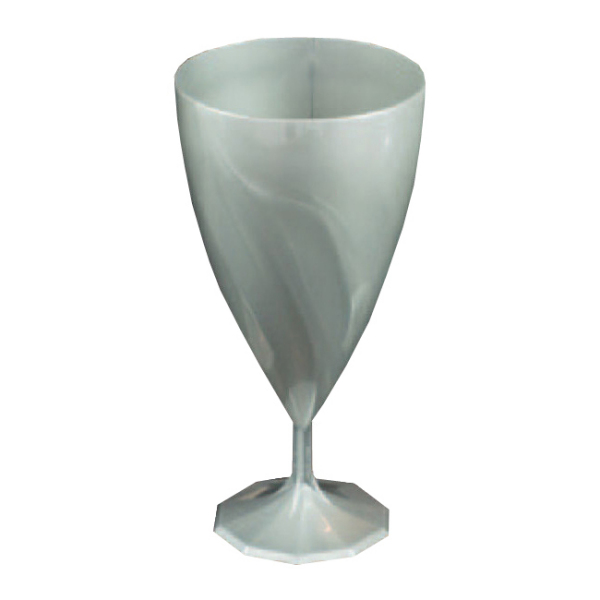 6 verres à eau design plastique rigide argent 20 cl