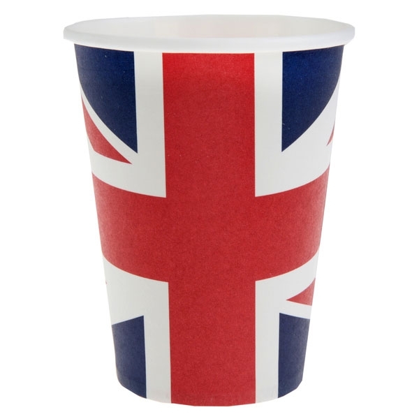 10 gobelets angleterre en carton - tricolore