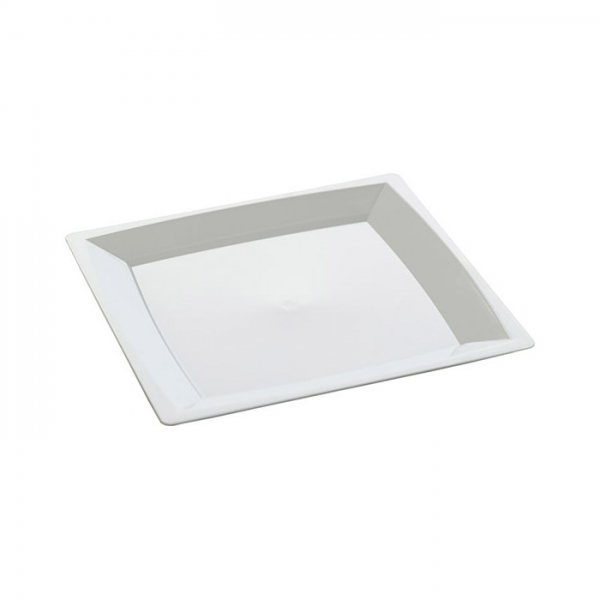 12 assiettes milan en plastique blanc 21 cm