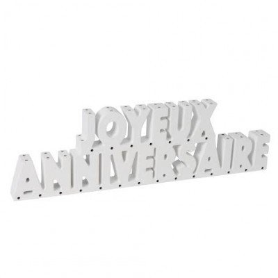 Decoration Joyeux Anniversaire Blanc En Bois