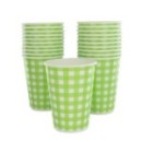 10 Gobelets en carton Vichy - Vert