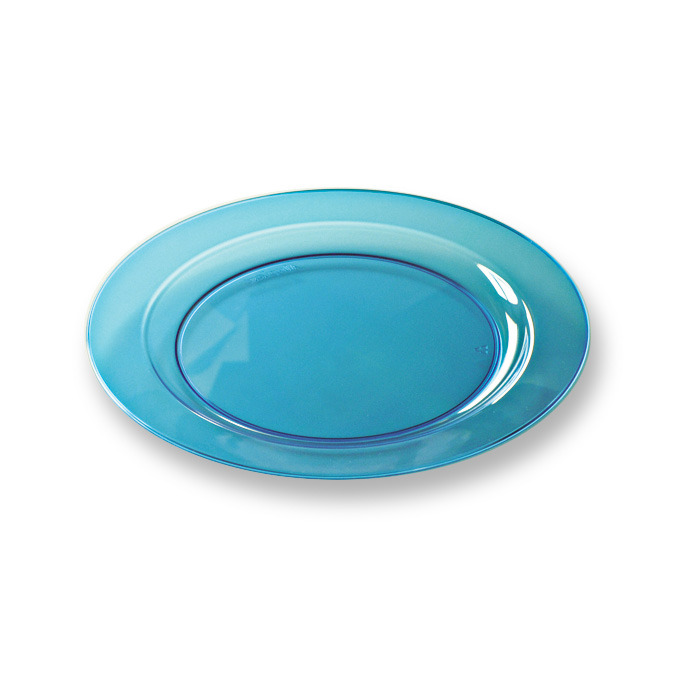 Assiette Plastique Réutilisable Nice Grande Turquoise x 12 - Polydis